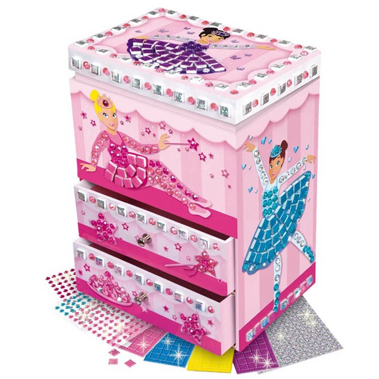 DIY Girls Jewel Case Sticker Toys Colorful Pattern Beads