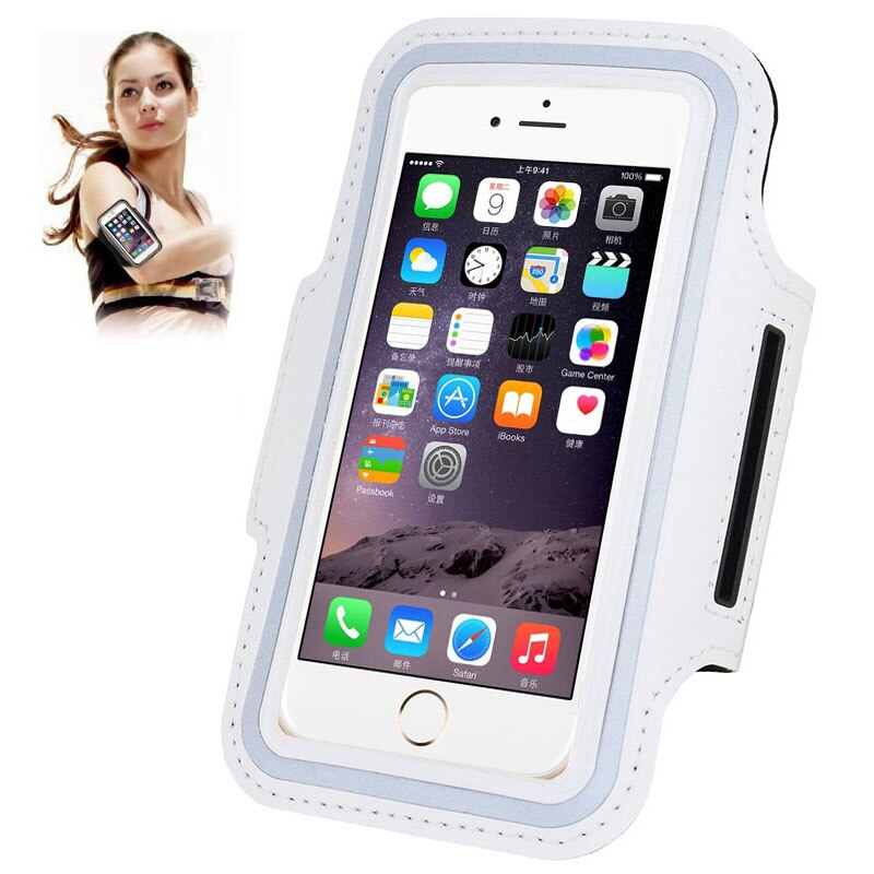 Armband Sport Case voor iPhone 5 5 s Mobiele Telefoon Cover Universal Outdoor Accessoires: WHITE