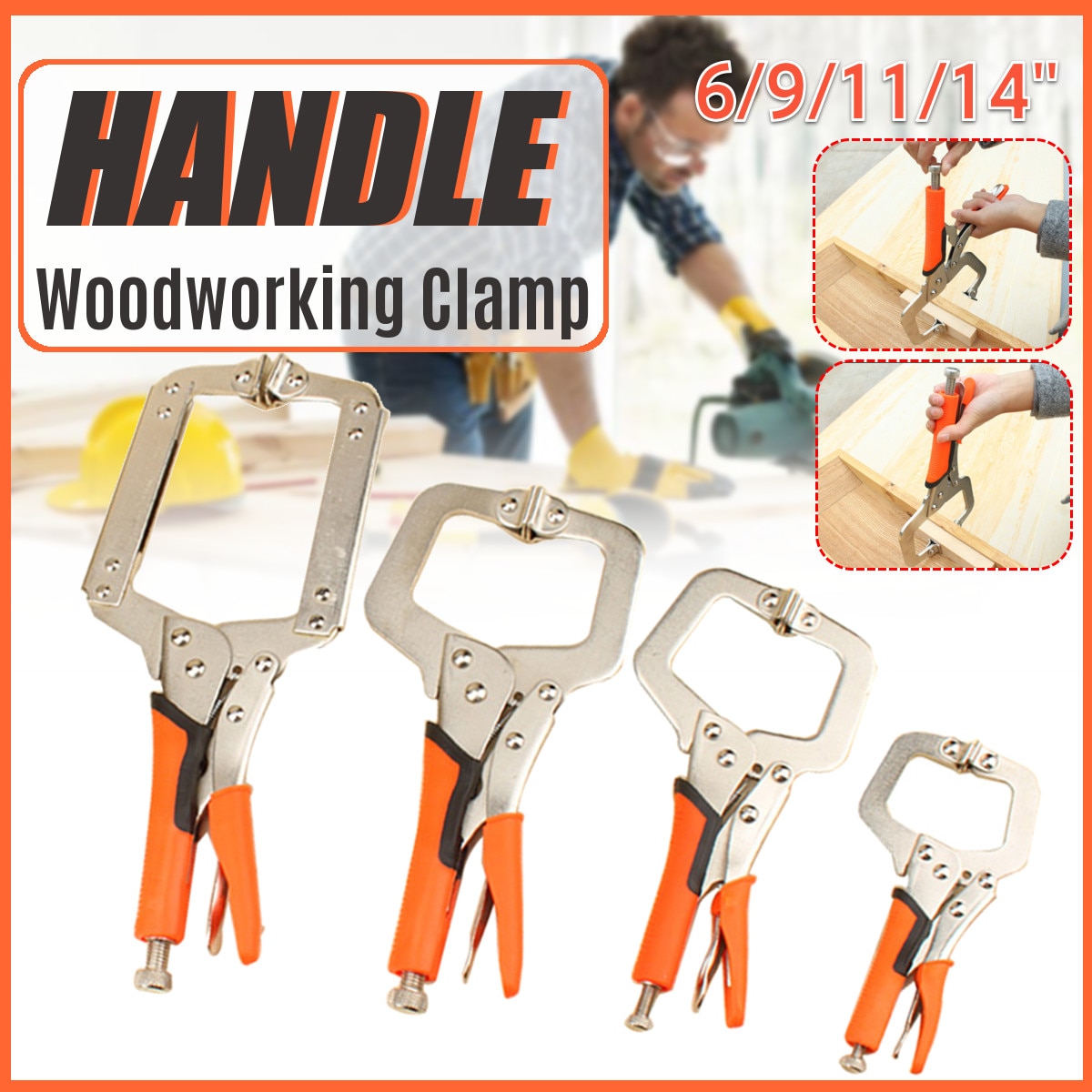 Face Clamp for Woodworking 6/9/11/14-inch Table Vise Grip Tool Cabinets Locking C Clamps