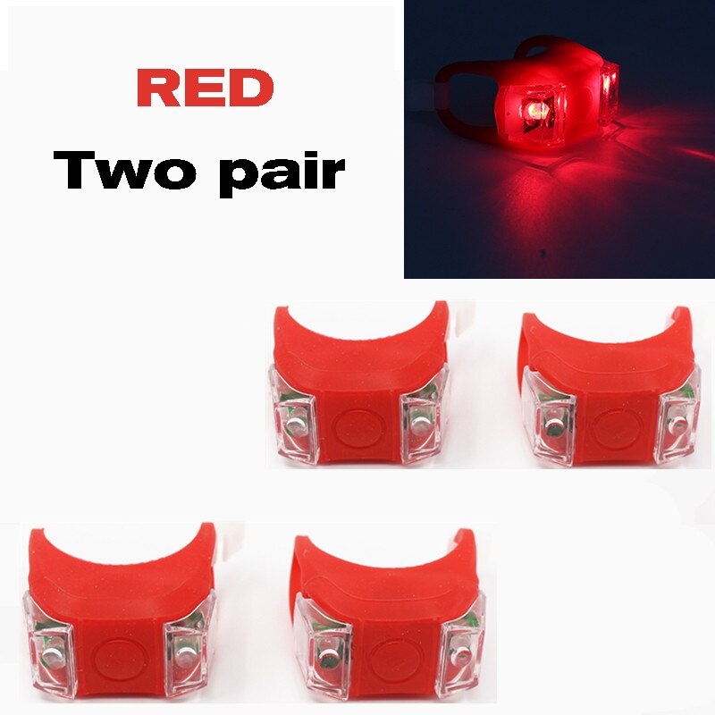 4PCS Strollers Cycle Frog Night Light Waterproof Silicone Caution Lamp Outdoor Security Alert LED Flash Remind Safety Accessorie: Four red