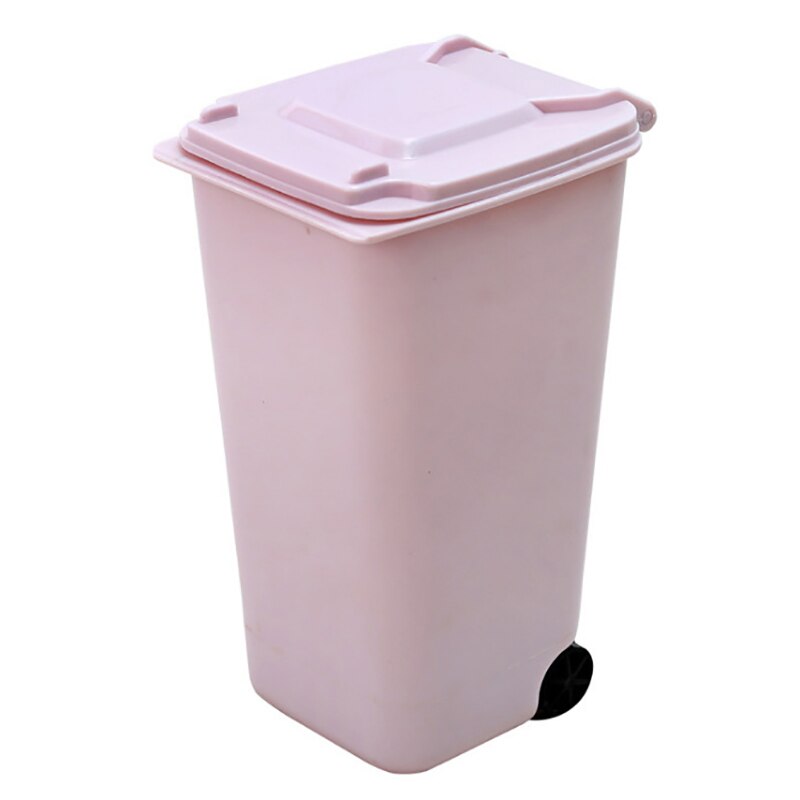 Mini Waste Bin Desktop Storage Box Home Garbage Basket Container Table Trash Can Swing Cleaning Barrel Desk Organizer Storage: RD