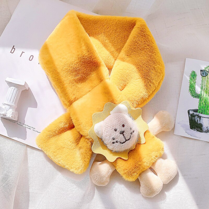 Bavoir couvre-chef en peluche pour femme, Version coréenne, court, , dessin animé, mignon, pour garçons et filles, étudiant et enfant, mignon, D54: Ginger lion