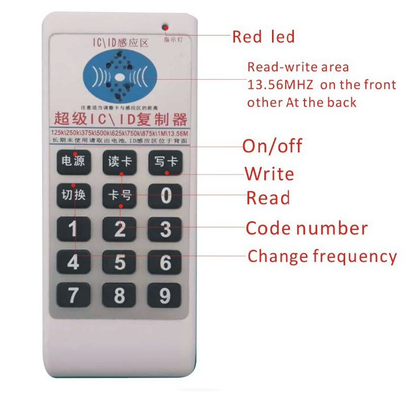125KHz -13.56 MHz RFID ID/IC NFC Card Reader &amp; Writer/Copier/Programmer+EM4100/T5577/m1 s50 UID changeable Rewritable Tag