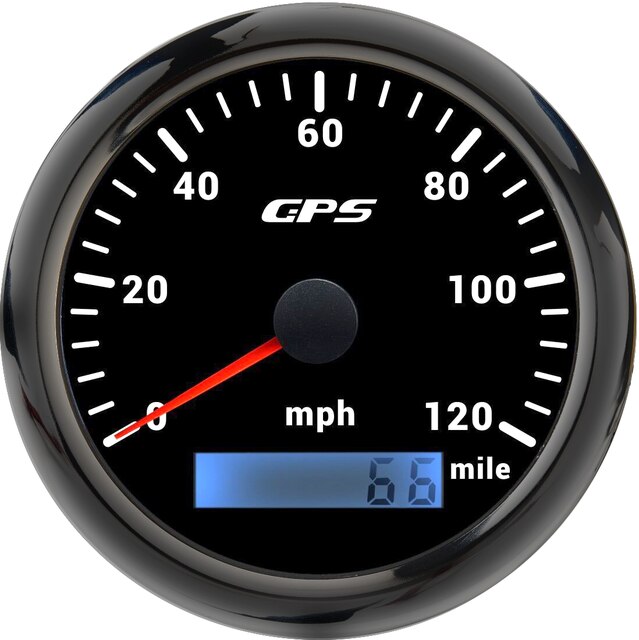Tachimetro GPS 85MM 80 160 MPH miglia con sensore tachimetro retroilluminazione a 7 colori impostato per moto Marine Boat Car Auto 12V 24V: 120MPH Black