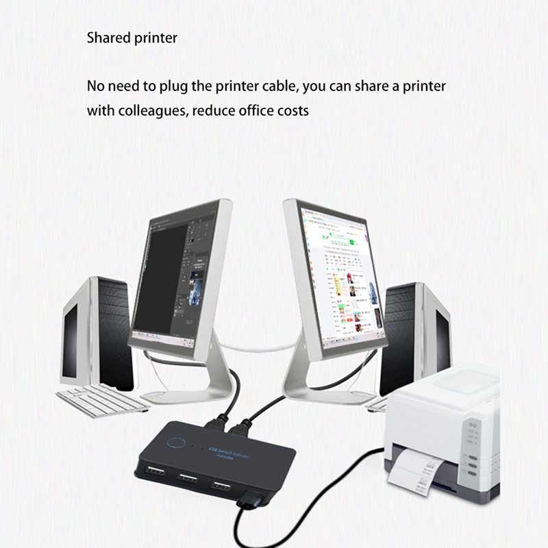 2 In 4 Out Switch Selector 2 Poort Stuks Delen 4 Apparaten USB2.0 Voor Toetsenbord Muis Scanner Printer Hub Multifunctionele