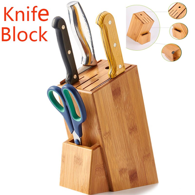 1 Pc Functionele Universele Milieuvriendelijke Bamboe Mes Rack Blok Organizer Holder Stand Te Restaurant Keuken Thuis