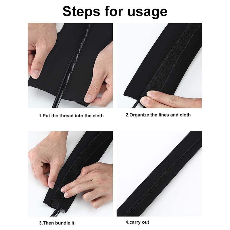 Neoprene Cable Cover Organizer Cord Storing Hiding Cable Sleeve for TV Computer DU55