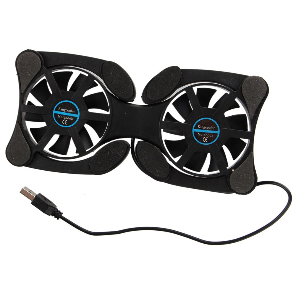 Alfombrillas de refrigeración USB plegables para Notebook con ventiladores dobles, almohadilla enfriadora para portátil de 7-15 pulgadas