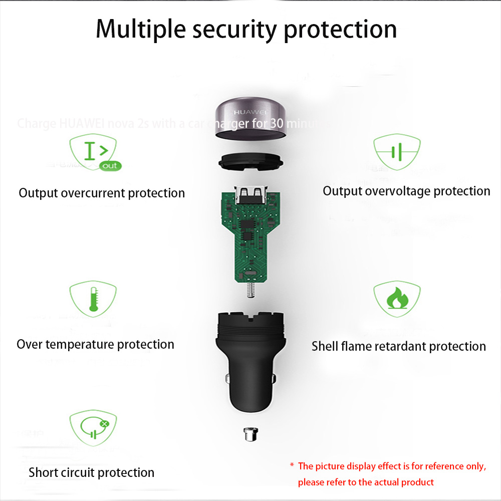 Originele Huawei Supercharge Autolader Metalen Fcp Snelle Lading Voor Huawei P30 P20 P10 P9 Plus Mate 30 20 10 9 8 Pro Honor V20 V10