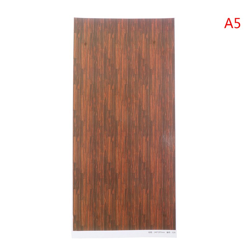 1 Pc 14*29cm Architectual DIY Dollhous floor sticker kitchen bathroom wall paste wood floor wall paper: 5