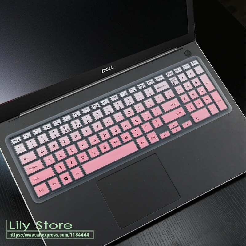 Laptop Notebook Silicone keyboard cover skin for Dell Inspiron I15 3567 3567 3559 3576 3583 3585 5566 5583 5584 15.6 inch: gradualpink