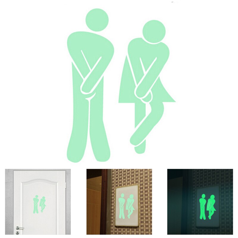 1pcs lichtgevende stickers badkamer stickers lichtgevende muurstickers badkamer wc lichtgevende stickers