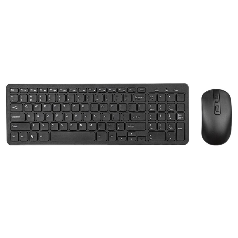 2.4G Wireless Waterproof USB Keyboard& Mouse Set for Office and Home: Black