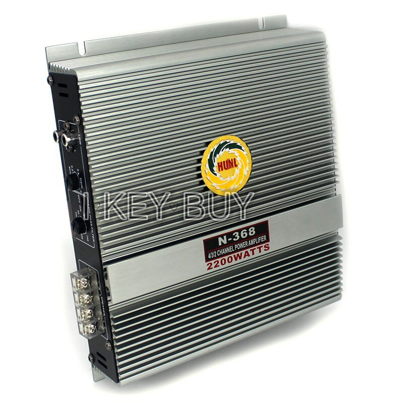 Auto Booster Bass Amplifiers Aluminum 12v 2200W 2 Channel MOSFET Car Play Music Stereo Audio 2 Way Power Class