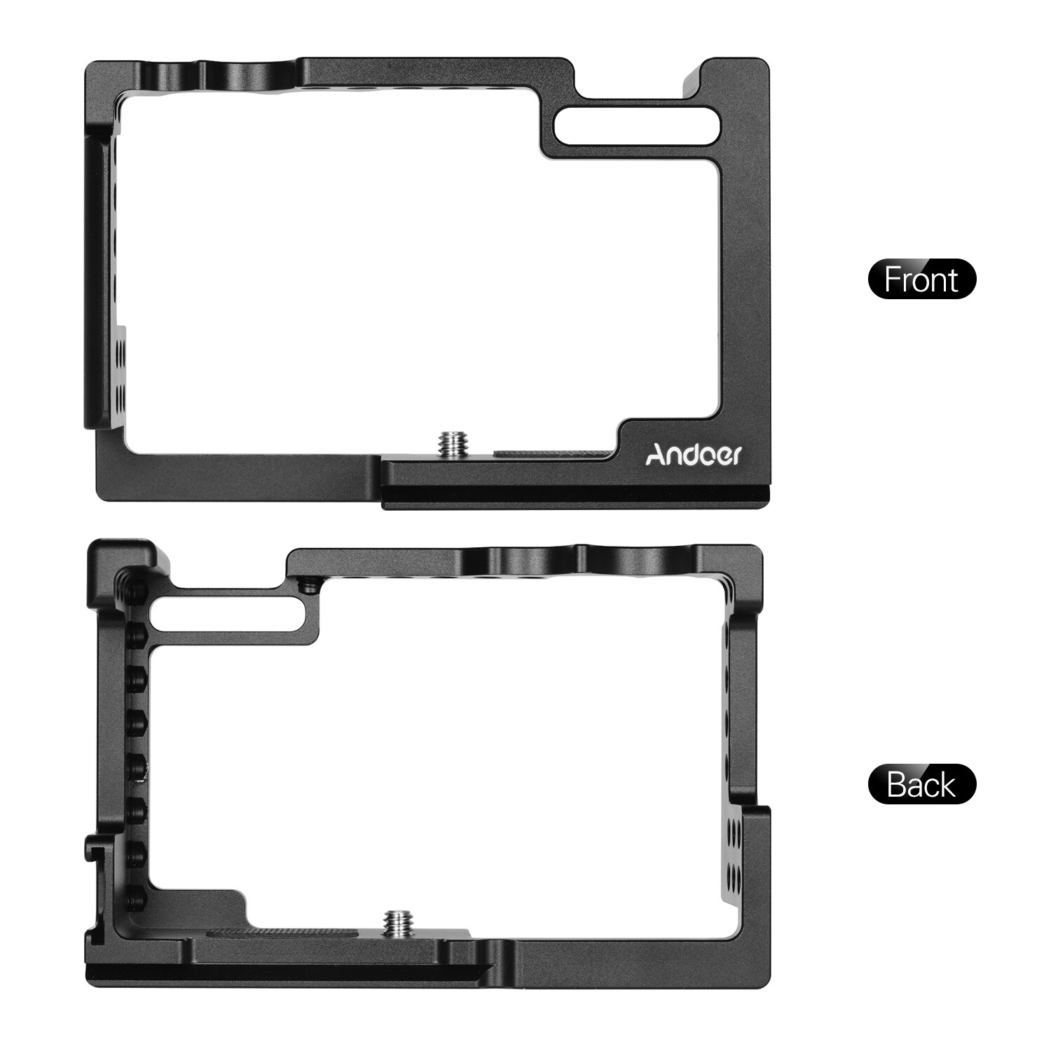 Andoer Aluminium Camera Kooi Beschermende Vlog Kooi Geïntegreerde Met Koud Schoen Voor Canon M6 Mark Ii Ildc Camera