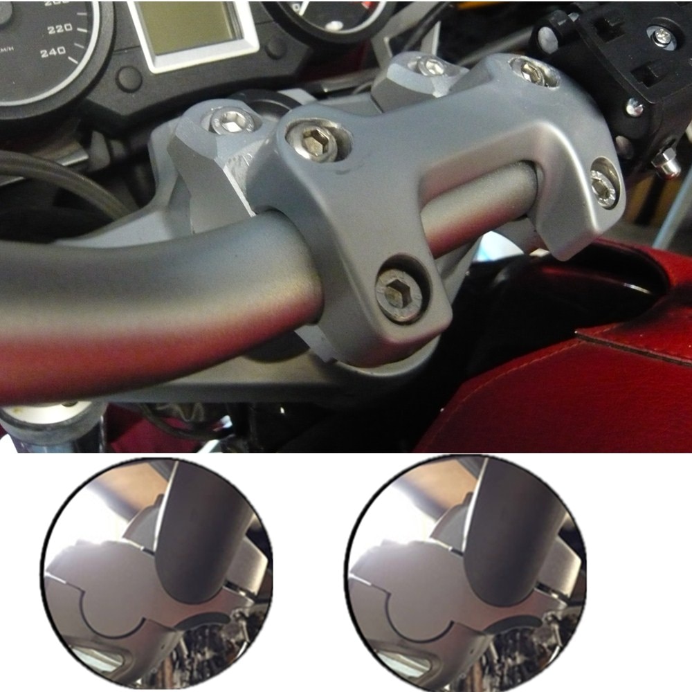 Motorcykel 28mm sort styr klemme hævet udvid styret monteret stigerør til bmw  s1000r s1000 r