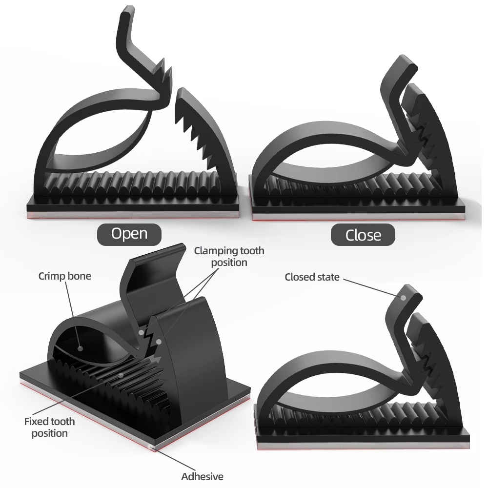 Adjustable USB Cable Organizer Clamp Cable Winder Management Protector Desktop Clip Car Wire Holder Mouse PC Keyboard Manager