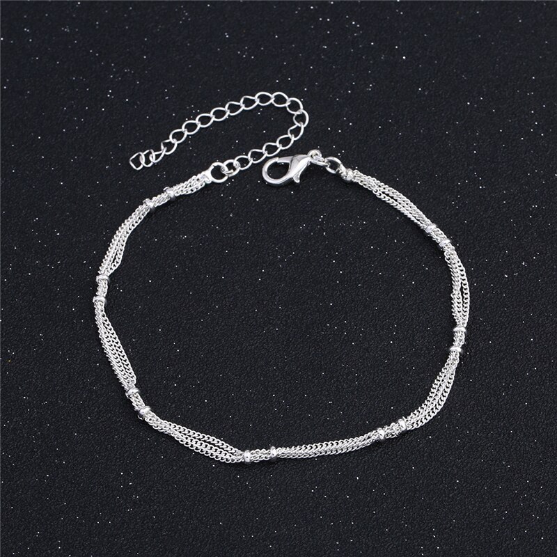 Neue 925 Sterling Silber Armbänder Schmuck Fußkettchen Für Frauen Party Zubehör Braut Dame Hochzeit Schmuckstück 1B113