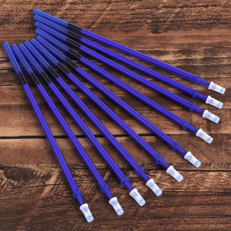 10Pcs 0.5mm Erasable Black Blue Gel Ink Pen Refills Magic Writing Study Office Supplies Student