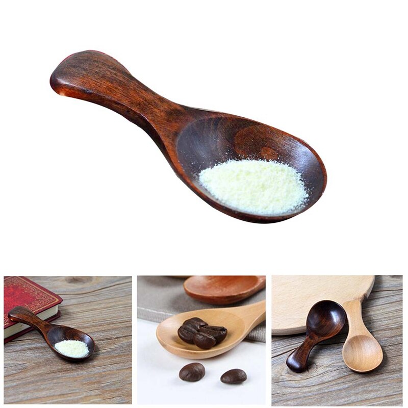 1 stk lille lille mini naturlig træske scoop te honning kaffe krydderi salt sukker ske
