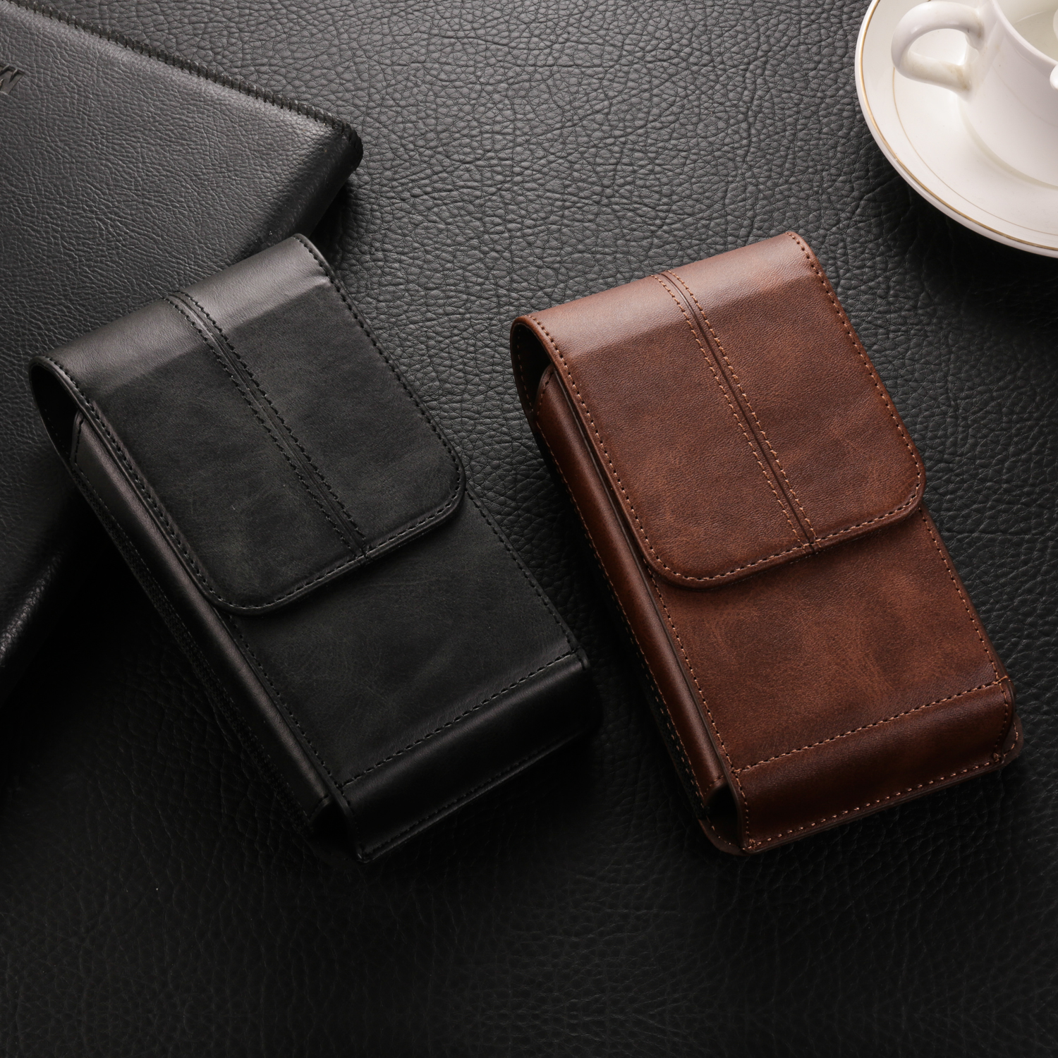 Koe Lederen Flip Riemclip Telefoon Case Mannen Heuptas Houder Voor iPhone 17 16 15 14 13 12 11 Pro Max 7 8 Plus Holster Pouch Cover
