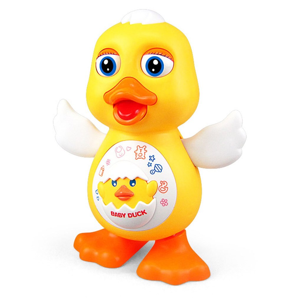 Juguete educativo interactivo para niños, iluminación de baile eléctrico, pato amarillo