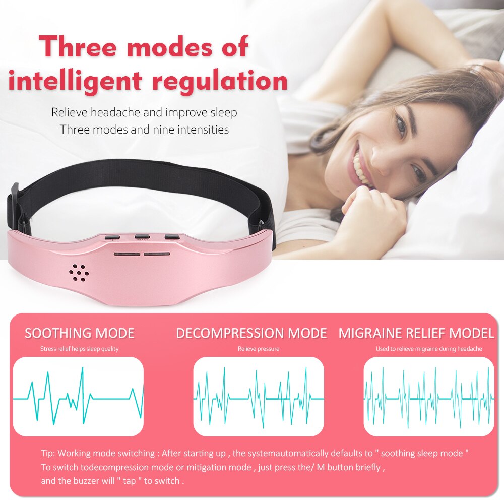 Electric Head Massager Insomnia Therapy Stress Relief Head Sleep Instrument Improve Sleeping Massage Machine Health Care Device