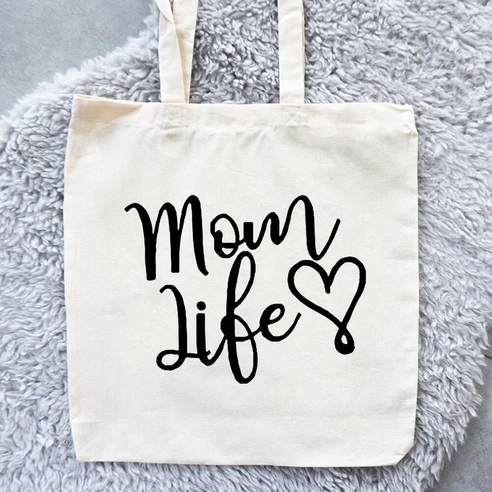 Women Canvas Bag Mom Life Bags Reusable Shopping Tote Bag Nothing In This Bag Belongs To Me Coffee Print Travel Bag Diaper Bag: B1618-TBWH-M