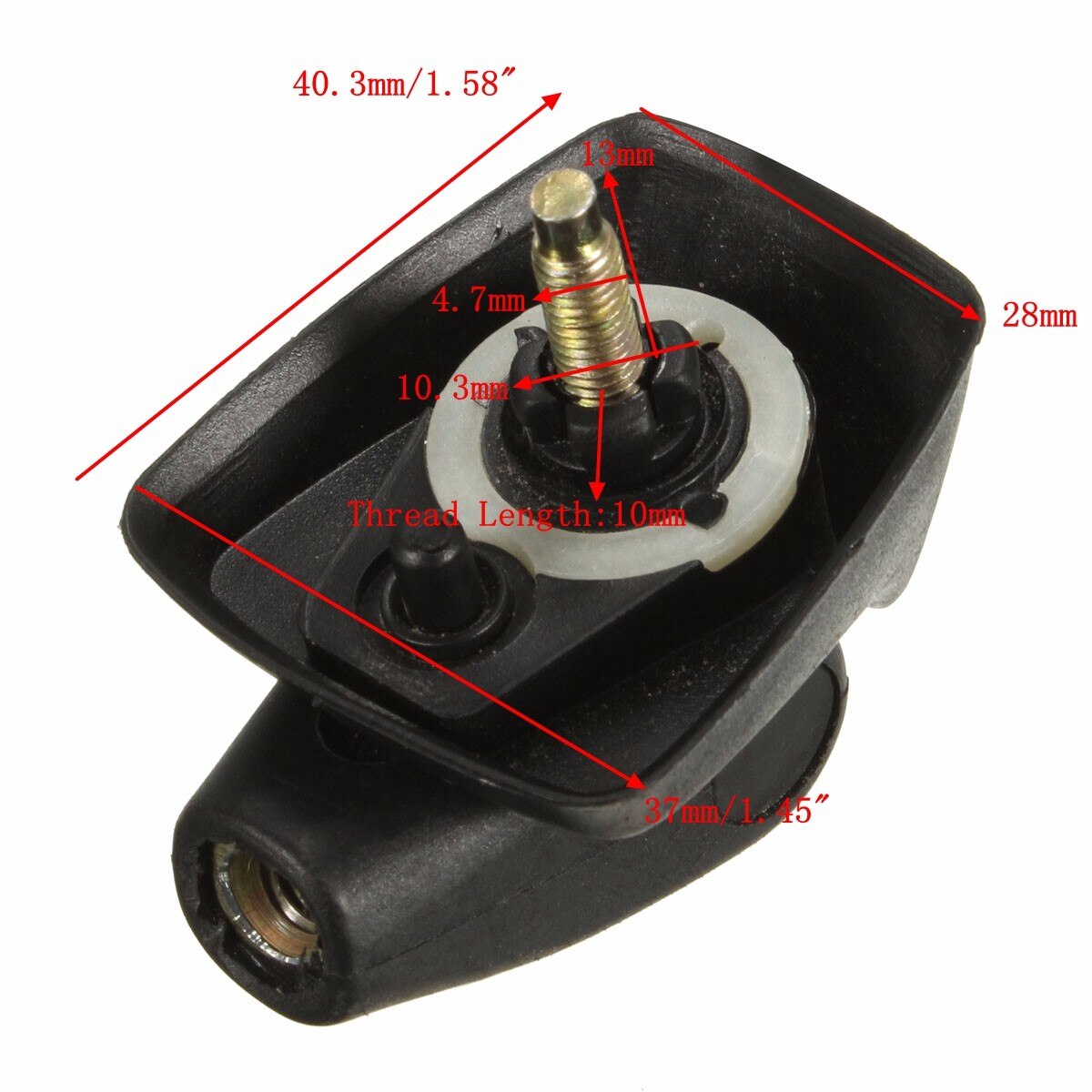 Antennebase foran til peugeot / partner / ekspert 106 205 206 306 309 405 406 sort 40.3mm x 37mm