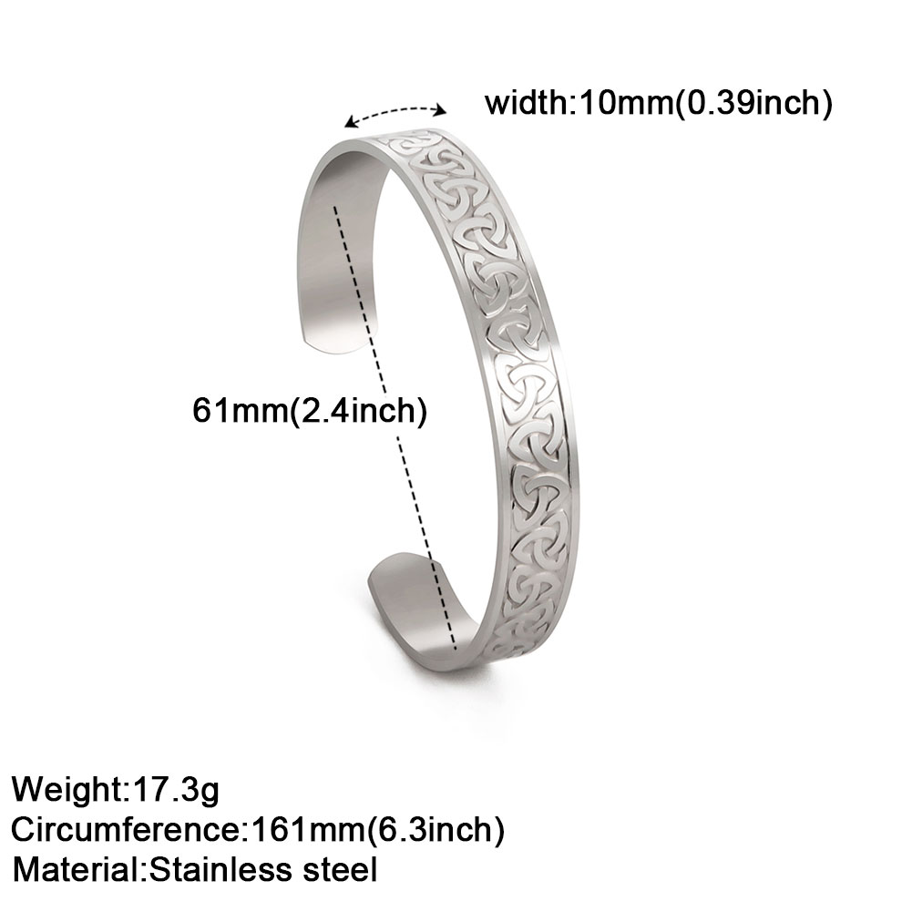 Bracciale rigido vichingo Triquetra per uomo ragazzo in acciaio inossidabile buona fortuna nodo celtico amuleto Vintage ▾ nodi irlandesi braccialetto gioielli regalo: Bronzo antico placcato