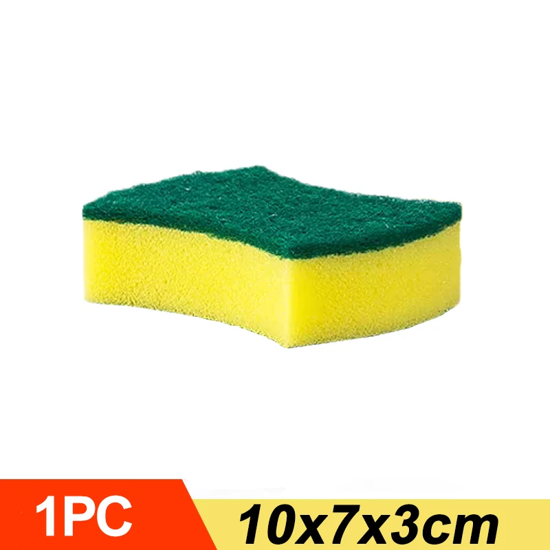 Esponja de lavar louça dupla face altamente absorvente pote de cozinha pratos esponjas de limpeza limpar escova de limpeza doméstica atacado: Preto