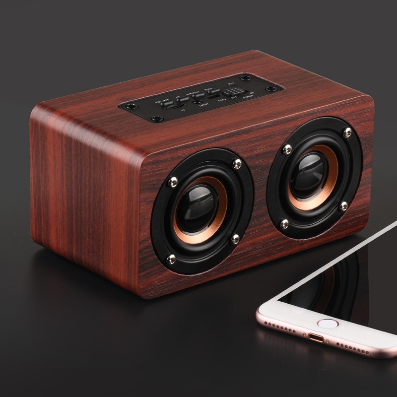 KAPCICE Houten Draadloze Bluetooth Speaker Draagbare HiFi Shock Bass Altavoz TF caixa de som Soundbar voor iPhone Sumsung Xiaomi
