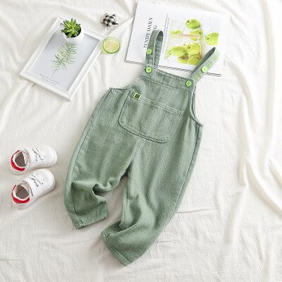 Herfst kinderkleding koreaanse kinderen jongens casual overalls baby jongen en meisjes casual jumpsuit effen overalls bodysuit 1-4y