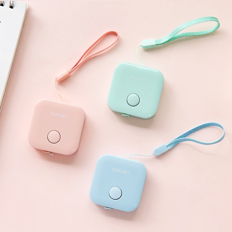 Macaroon Candy Color Leather Measuring Tape Ruler 1.5m*7mm Ruler Mm/ Inch Box Portable Office & School Drafting Supplies