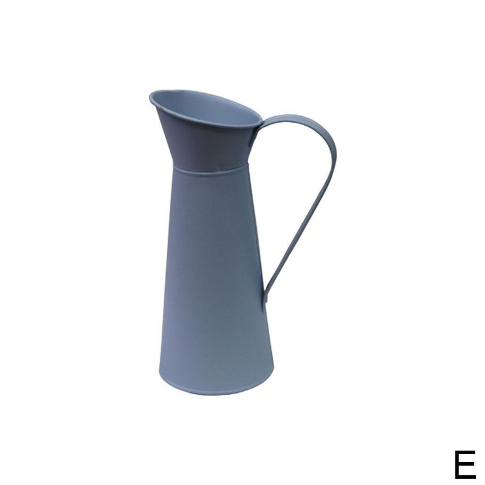Grand Vase à crème Vintage en métal, 1 pièce, pichet d'émail, décor de maison, pichet de mariage, C0G9: blue