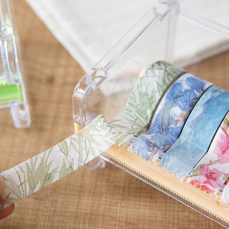 Washi Tape Cutter Set Tape Tool Transparent Tape Holder Tape Dispenser School Supplies Office Stationery for Student