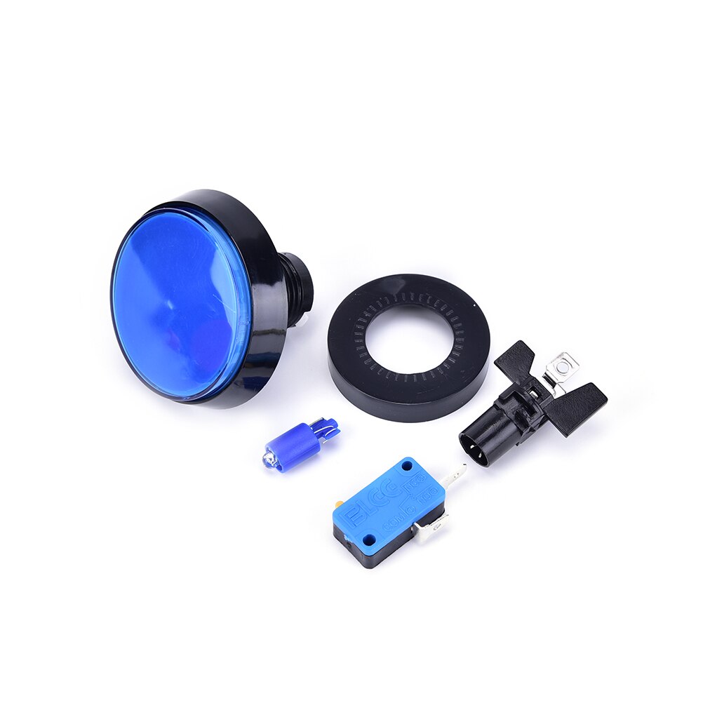 1 Stuks Arcade Knop 60Mm Led Licht Lamp Grote Ronde Arcade Video Game Player Drukknop 5 kleuren: Blauw