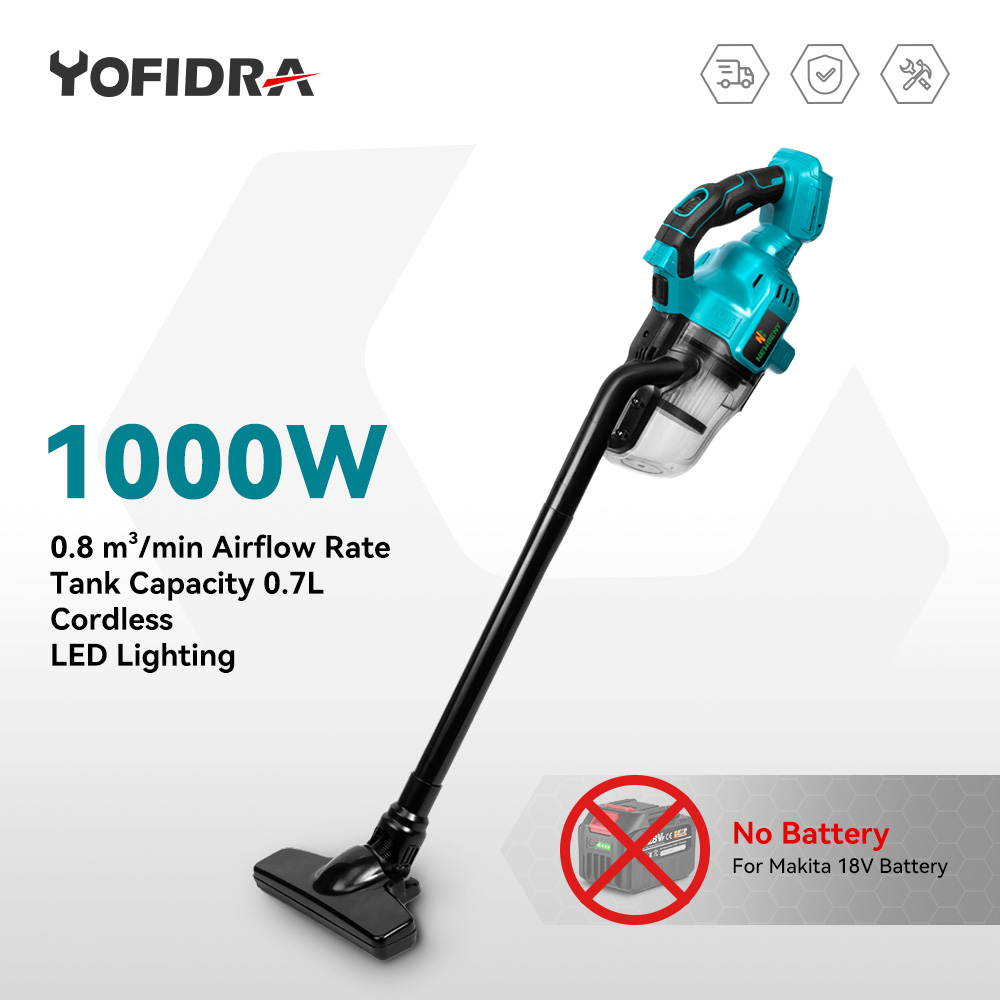 Aspirateur électrique portatif sans fil 1000W, puissant, Rechargeable, outils de nettoyage d'intérieur domestique pour batterie 21V 18V