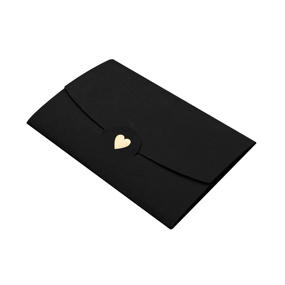 Sobres de papel para tarjetas de de boda, Mini notas de bolsillo para negocios, manualidades DIY, corazón amoroso clásico, multifunción, 20 Uds.: Black Cardboard
