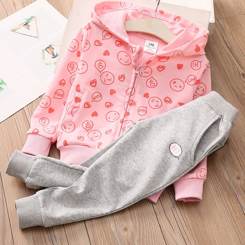 Abbigliamento per bambini abito per bambini felpe con cappuccio per ragazza capispalla felpa pantalone set di abbigliamento per bambini primavera autunno ragazza tuta abbigliamento sportivo