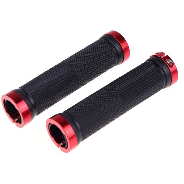 Empuñaduras de manillar de bicicleta de montaña, amortiguadora de deslizamiento, cubierta de mango de absorción, bloqueo de agarre, accesorios de piezas de ciclismo: red