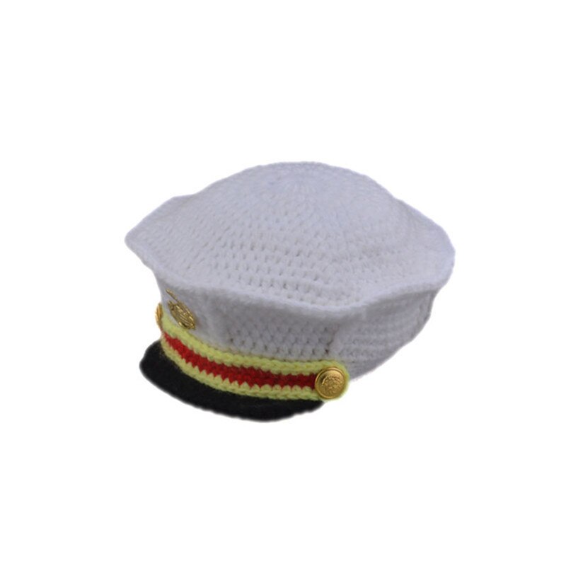 Crochet Marine Corps Newborn Baby Photography Props Knitted Infant Boys Photo Clothing Set Fancy Costume Fotografia