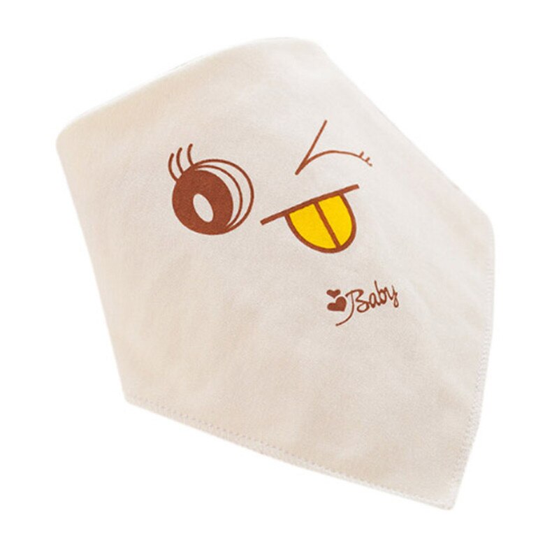 Double-dark Buttoned Organic Cotton Baby Waterproof Saliva Towel Bibs Feeding Lunch Bandana Cute Smiley Face Bibs: yellow