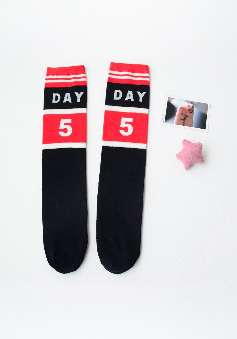 2-6 Jaar Baby Kinderen Panty Katoen Gebreide Panty Kniekousen Voor Meisjes: day 5 red