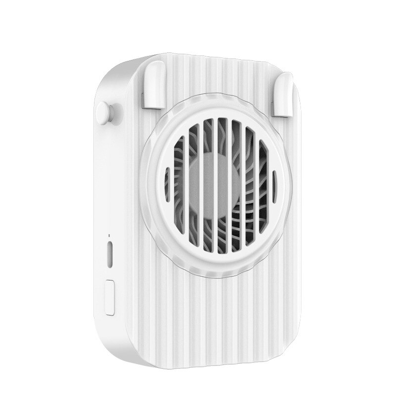 Wearable Neck Fan USB Rechargable Personal Waist Clip Fan Portable Hands Free Air Cooler: white