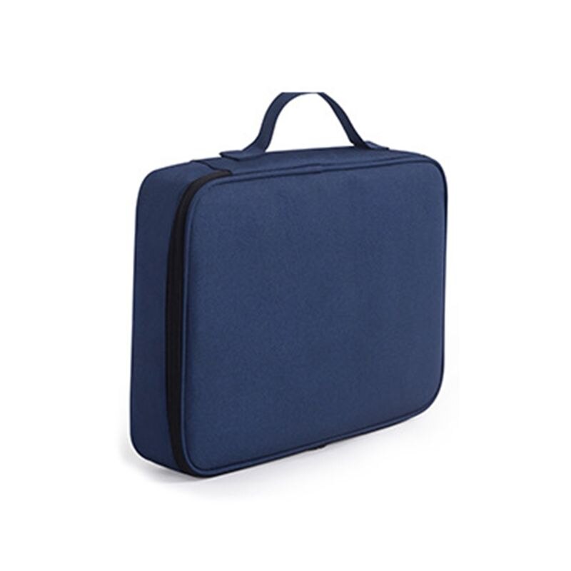 Bolsa de almacenamiento de tickets para documentos, resistente al agua, gran capacidad, compartimentos diferentes, certificados, organizador de archivos para viajes en el hogar y la Oficina: Azul marino