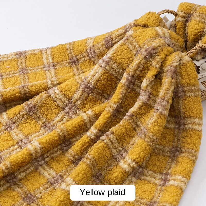 Bredt 62 "plaid print polar fleece stof tykt efterår vinter kashmir lignende materiale frakke dukke stof ved en halv meter: Nr. .5