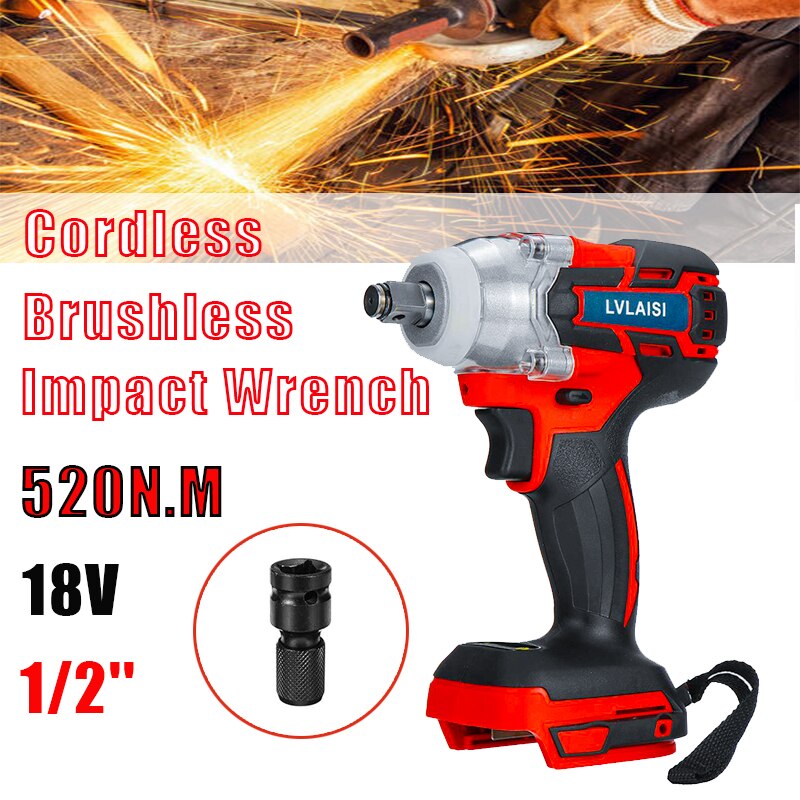 520Nm Brushless Electric Impact Wrench 1/2 inch Power Tool Rechargeable Electric Wrench Drill Screwdriver For Makita 18V Battery