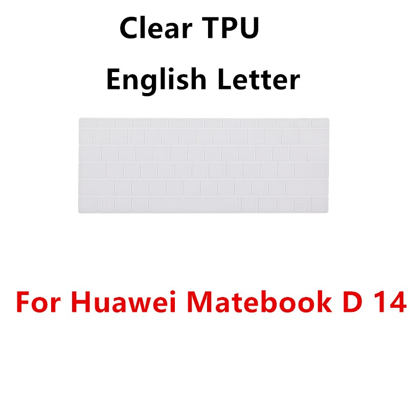 Ussian letter keyboard cover for huawei matebook  d14 d15 clear tpu keyboard stickers skin for matebook 13 x pro protector: D14 1