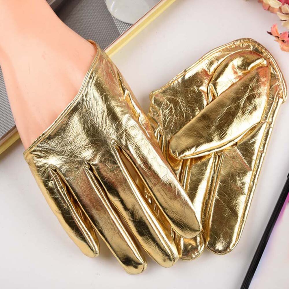 Women's Leather Gloves Half Palm Gloves Half Full Finger Driving Show Jazz Gloves Pole Dance Performance Gloves